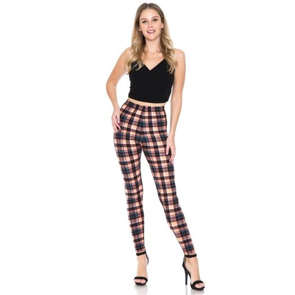 Multi Printed, High Waisted, Leggings With An Elasticized Waist Band - Picture 3 of 10